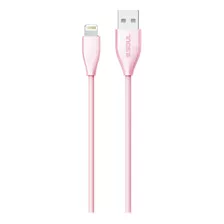 Cable Usb Reforzado Compatible iPhone SE 6 7 8 Plus Xr Xs 11 Color Rosa