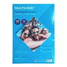 Papel Fotográfico Glossy Brilhante 200g A4 - Multilaser