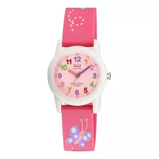 Reloj Infantil Para Niña Q & Q Mariposa Análogo Vr99j002y