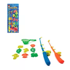 2 Varas De Pesca Pega Peixes Brinquedo Pescaria Varinha Rede