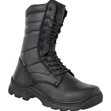 Bota Militar Tático Com Zíper Azimute Couro Super Macio