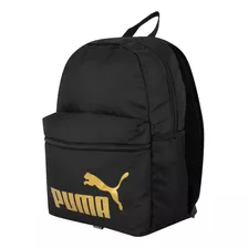 Mochila Feminina E Masculina Phase Backpack 22 Litros Preto E Dourado Puma