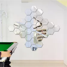 36x Adesivos Espelhado D Parede Acrilico Hexagono Decorativo