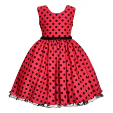 Vestido Infantil Da Ladybug Joaninha Luxuoso Mega Promoção!