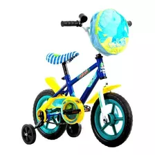 Bicicleta Veloci Happy Saurios Rodada 12 Azul Infantil