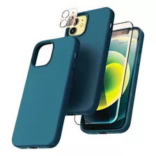 Estuche Forro Silicona + Vidrio Pantal + V. Cam Para iPhone 