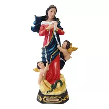 Hermosa Figura Virgen Desatanudos 22cm En Fina Resina 