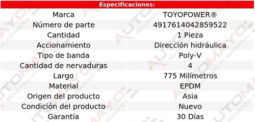 Banda Direccin Hidrulica Toyopower I30 V6 3.0l 1998-2001 Foto 4