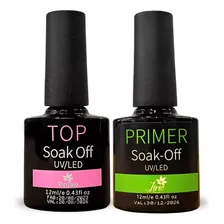 Top Coat + Prmer Kit Unhas Gel Uv Manicure 2 Unid Acrigel