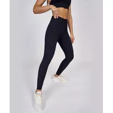 Calça Legging Sem Costura Waves Preto Alto Giro Academia