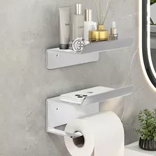 Porta Rollo Inoxidable Soporte Papel Sanitarios Con Estante