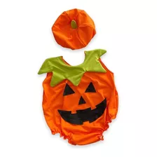  Fantasia Roupa Halloween Abóbora Jardineira Infantil Bebe