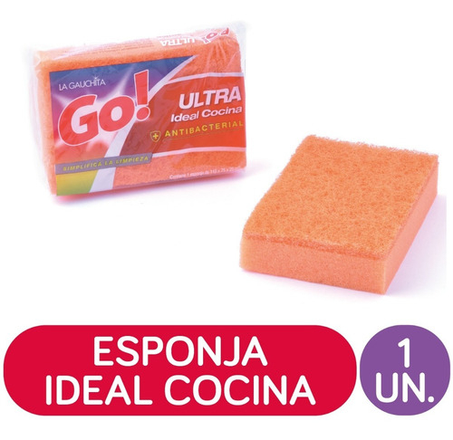 Esponja Para Cocina Antibacterial Pura Limpieza Go X1 Unidad