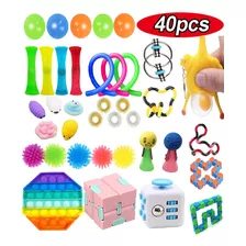 40 Peças Brinquedo Sensorial Rainbow Pioneer Stress Relief T