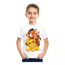Camiseta Camisa O Rei Leão Timão Pumba Infantil Criança 