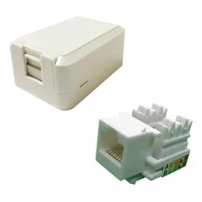 Kit C/ 50 Caixa Sobrepor P/ Keystone 1 + 50 Keystone Rj45 Bc