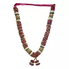 Guirnalda India Golden Rose Satin Haar Mala Para Ídolo De 1