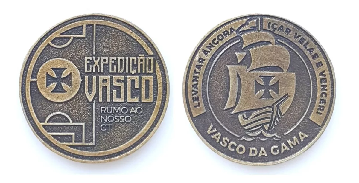 Moeda Medalha Oficial Futebol Expedição Vasco Rumo Ao Ct