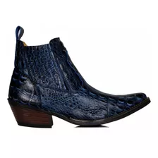 Bota Masculina Country Escamada Jacaré Couro Legitimo Bovino