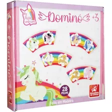Jogo Domino Unicornio 28 Peças Madeira