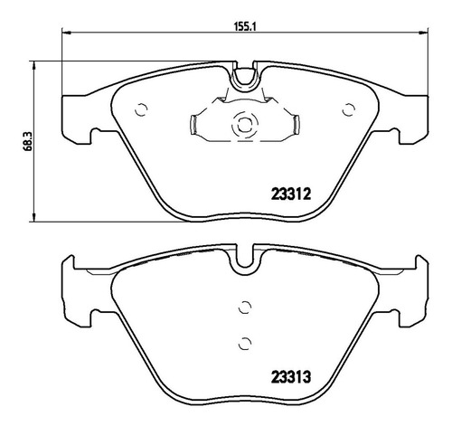 Set-4 Balatas Delanteras Bmw 545i 4.4l V8 04/05 Brembo Foto 2