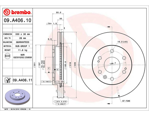 (1) Disco Freno Del Izq/der Silverado 1500 Classic 07 Brembo Foto 2