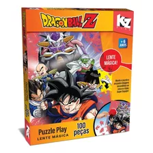 Puzzle Play 100 Pcs Quebra Cabeça Lente Mágica Dragon Ball Z