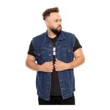 Colete Jeans Masculino Plus Size Liso Básico G1 G2 G3 G4