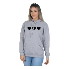 Moletom Feminino Blusa De Frio Estampado Heart Coração