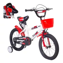 Bicicleta Entrenadora Para Niños Aeiou Qk-11 Con Campana R12 Color Rojo Tamaño Del Cuadro 12