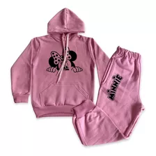 Conjunto Infantil Feminino Minnie Canguru Blusa De Frio