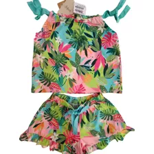 Conjunto Infantil Menina Infanti Blusa Alça E Short 