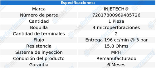 Inyector Combustible Combi L4 1.8l De 1993 A 1998 Injetech Foto 4