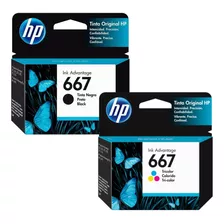 Cartuchos Hp 667 Originales De Tinta Negra Y Color Imp 2374