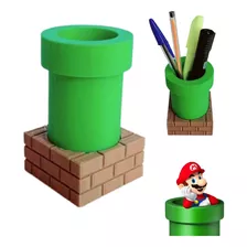 Porta Caneta Cano Super Mario Presente Gamer Mesa Escritorio