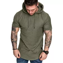 Sudadera Manga Corta De Verano Con Capucha Para Hombre Nuevo