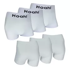 Cueca Boxer Branca Hoahi Premium Poliamida - Kit Com 6 