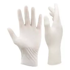 Guantes Descartables Euromix Examinación Color Blanco Talle L De Látex Con Polvo X 100 Unidades