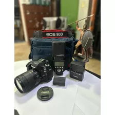 Cámara Canon 80d + Lente Efs 18-135mm + Flash Yn560 Iii