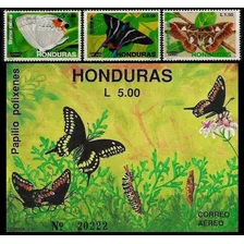 Fauna - Mariposas - Honduras - Serie + Block Mint