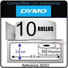 3500 Etiquetas Adhesivas Impresora Dymo450 Ref 30252 89x28mm