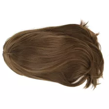 Peluca De Pelo Corto Para Mujer Y Niña, Color Castaño Natura