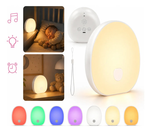 Ruido Bebe Aparelho Luz 7cor Barulho Dormir Ambiente 10 Sons Rgb 127/220v