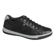 Sapatênis Masculino Rafarillo Couro Preto Branco Ref. 57001 