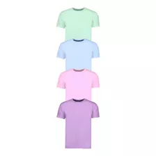 Mayoreo 4 Pz Playeras Colores Basic Ajuste Suave/fresca