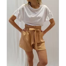 Short Tiro Alto Con Lazo En Cintura Varios Colores Ss21