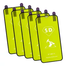 Kit Com 5x Películas De Gel 5d Flexível Para iPhone XR / 11
