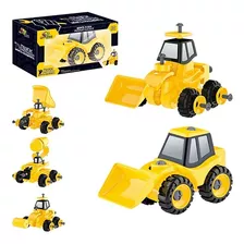Brinquedo Caminhão Construção Trator Monta E Desmonta 15 Cm Cor Amarelo