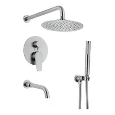 Grifería Monocomando Ducha Embutir Celtic Inox. Satinada Gc 