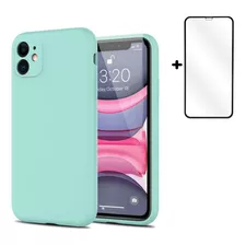 Carcasa Silicona Para iPhone 11 + Protector Pantalla